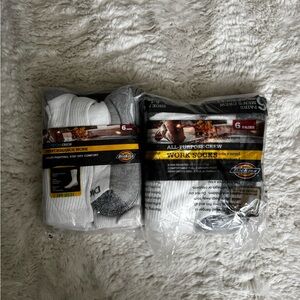 Dickies All-Purpose Crew Socks in White and Gray